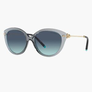 Tiffany & Co. Clear Blue Gradient 55mm Cat Eye Sunglasses